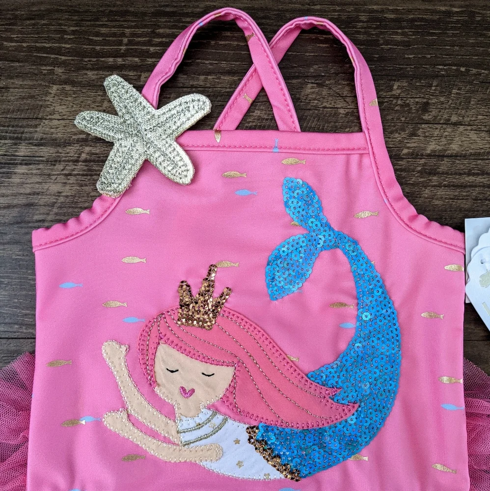 NWT Mud Pie Pink Mermaid Swimsuit